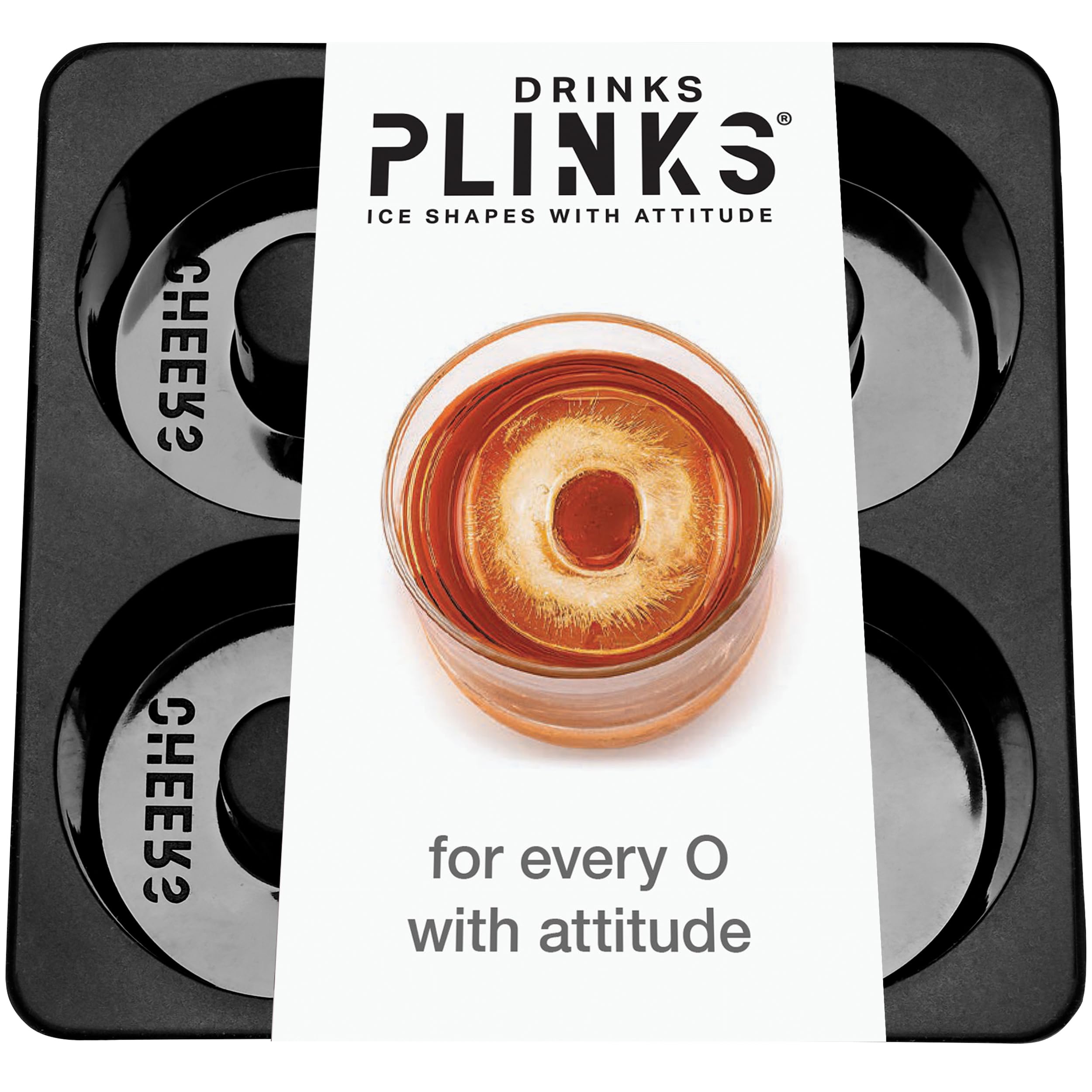 DRINKSPLINKS letra O en hielo, corona elegante para cocteles.