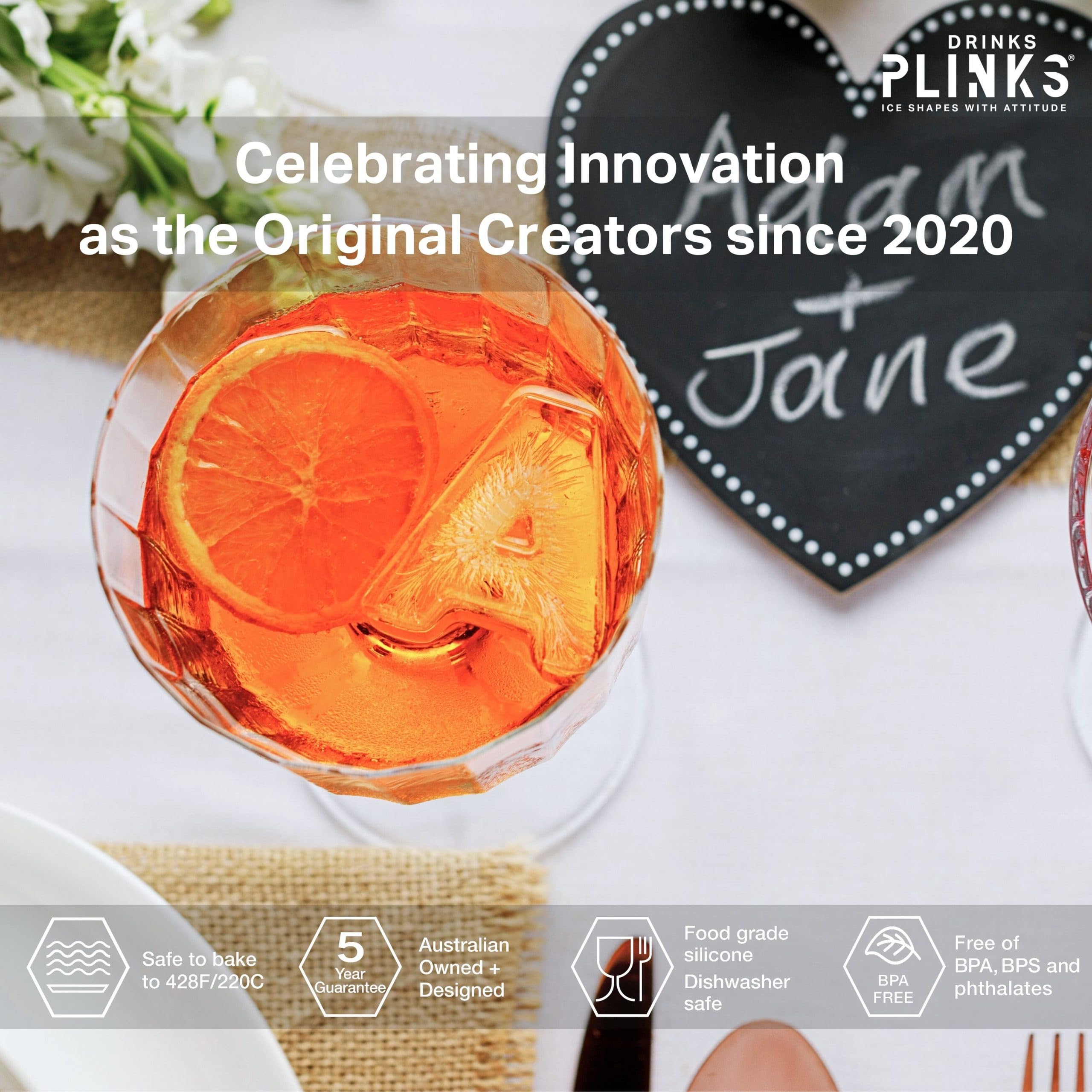 DrinksPlinks: molde de hielo grande monograma para cócteles elegantes