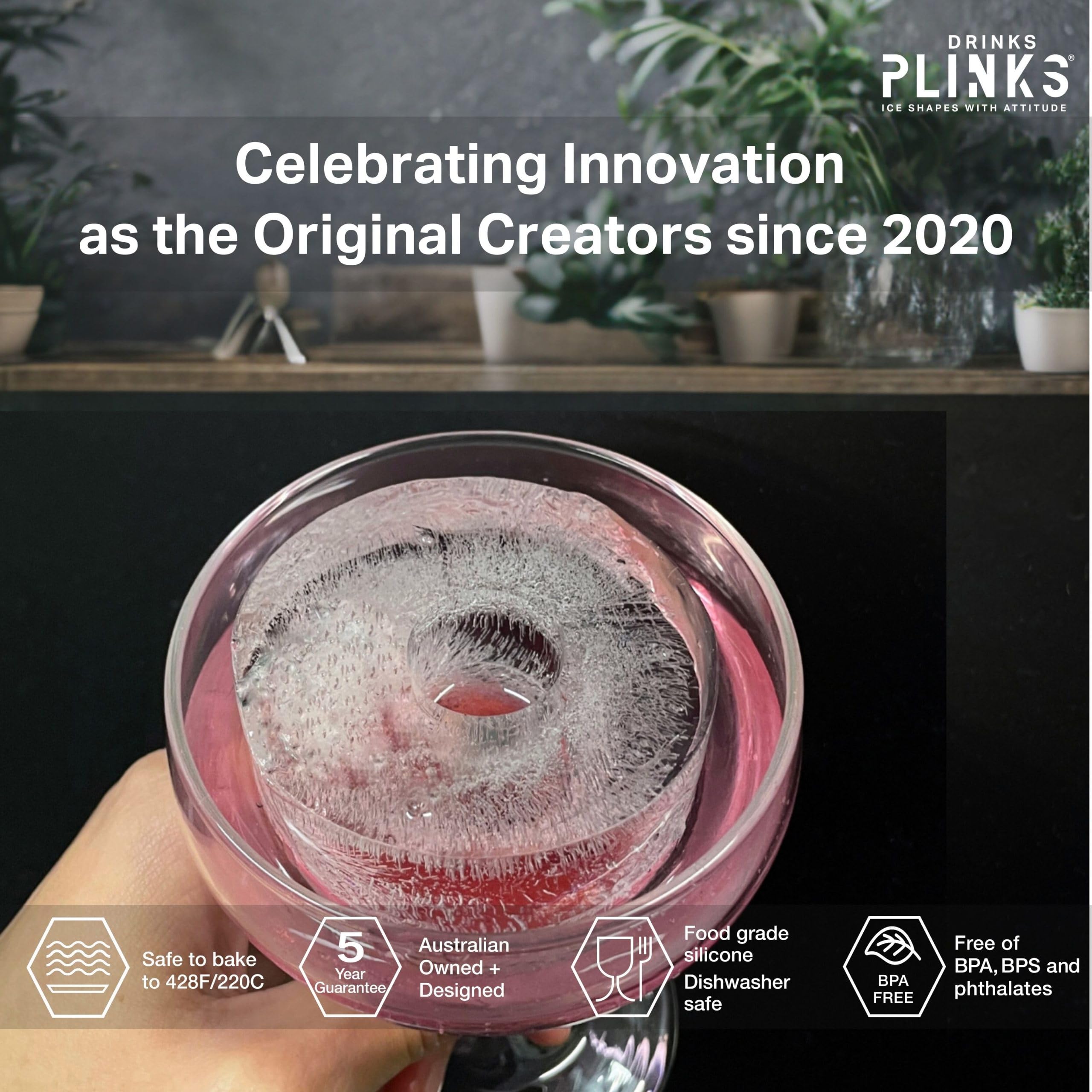 DRINKSPLINKS molde grande para cubos de hielo en forma de O.