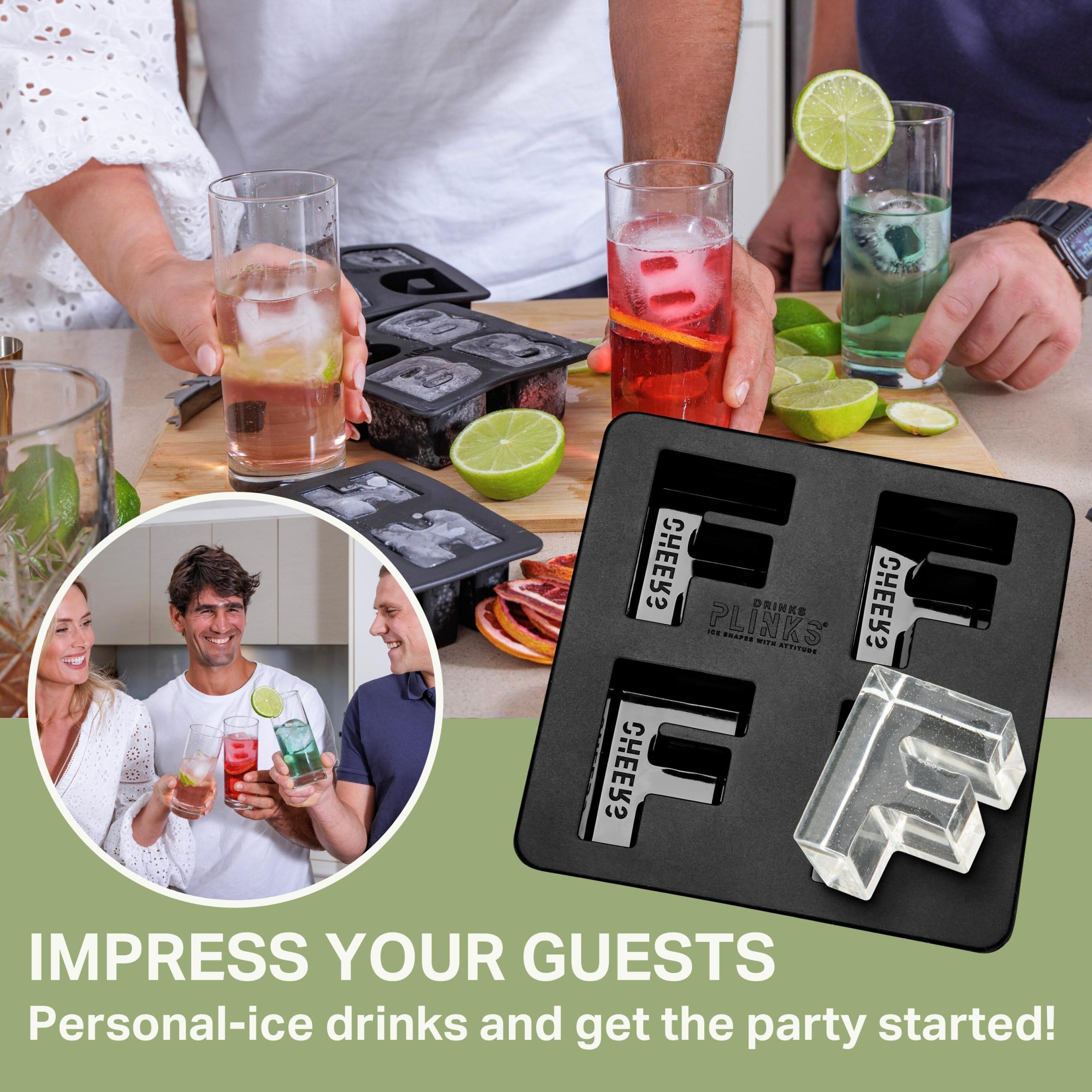 DRINKSPLINKS molde hielo para whisky, monograma F que realza la presentación.