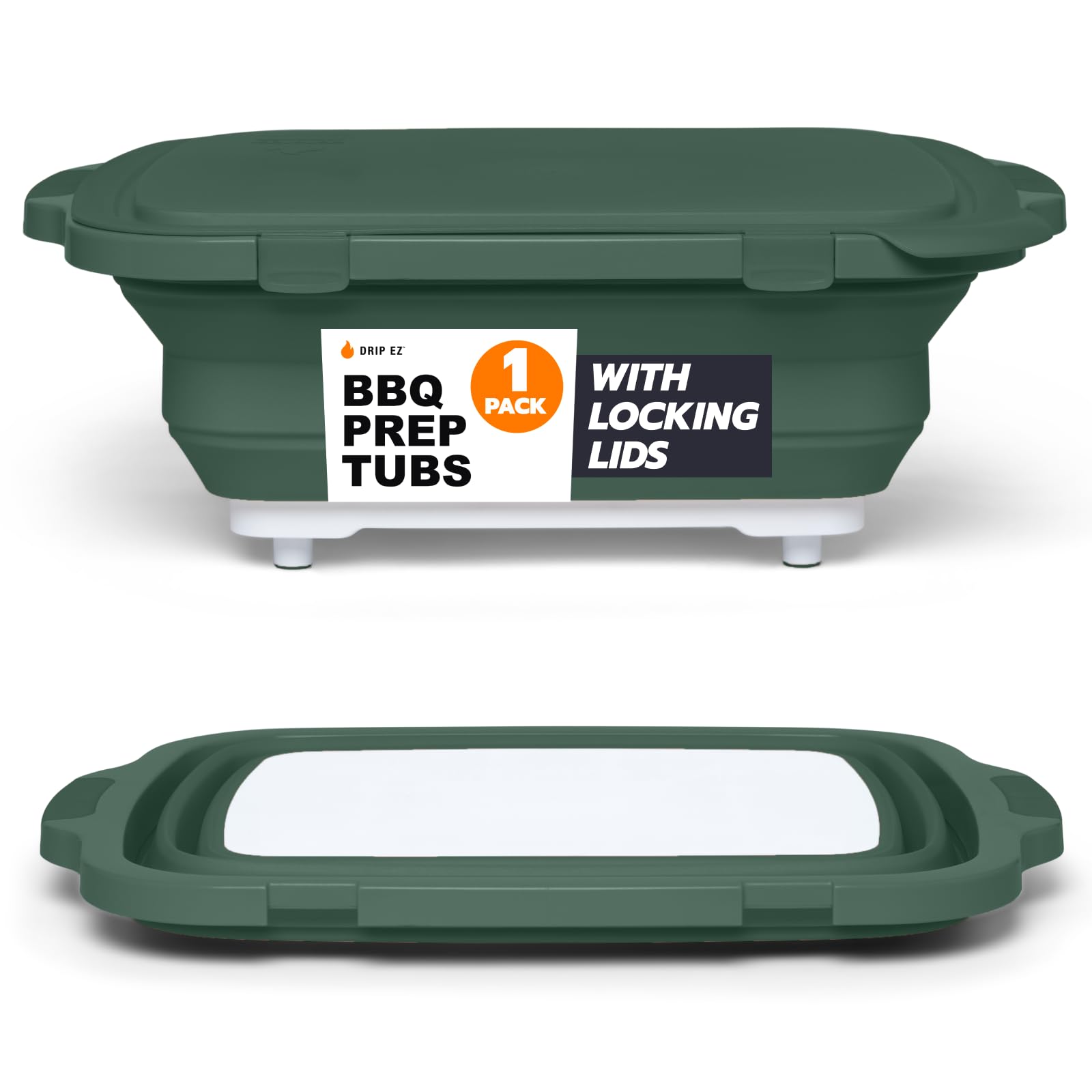 Drip EZ Recipiente Preparación Colapsable con tabla integrada para marinar