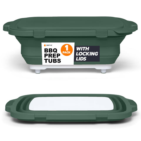 Drip EZ Recipiente Preparación Colapsable con tabla integrada para marinar