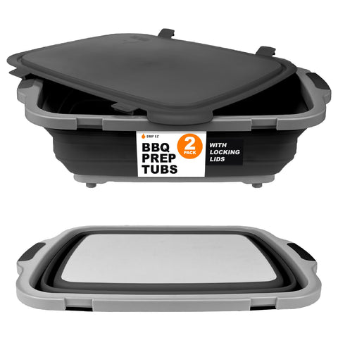 Drip EZ Recipientes colapsables XL para preparación, almacenamiento y marinado en la cocina.