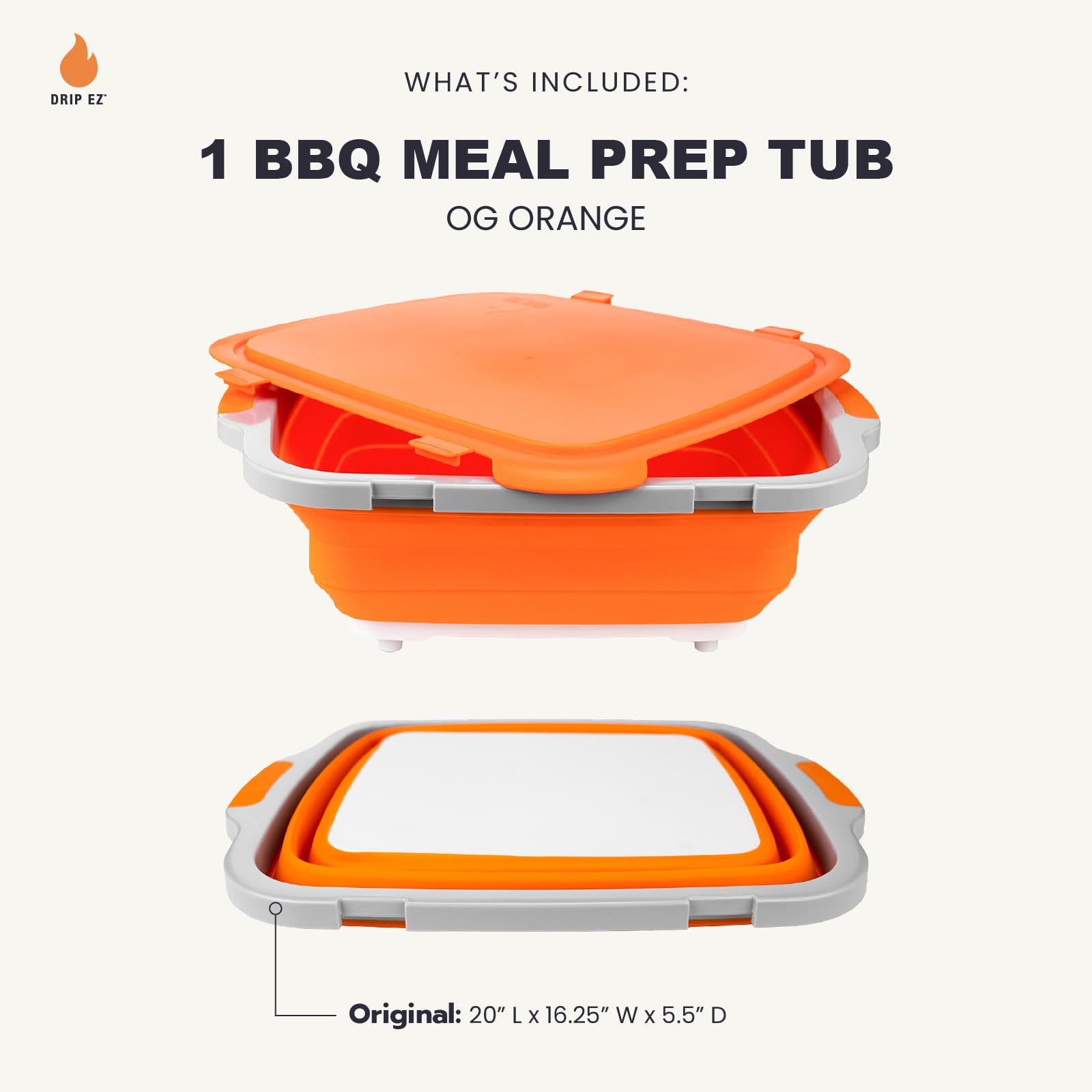 Drip EZ Tabla de cortar integrada para marinado y preparación rápida.