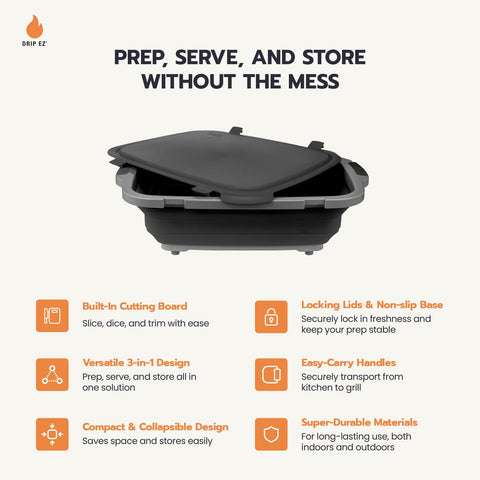 Drip EZ XL recipientes plegables para porciones grandes y reuniones