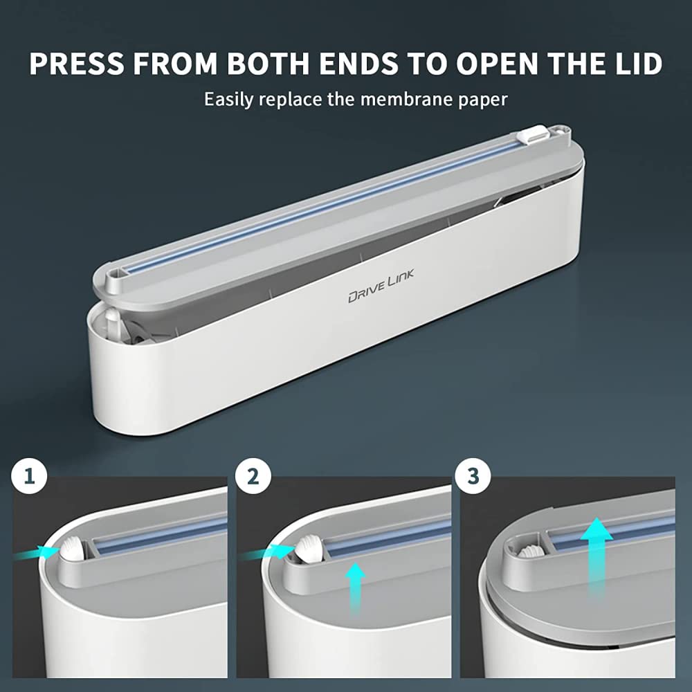 DriveLink dispensador compacto con base magnética, ahorro de espacio en la encimera.