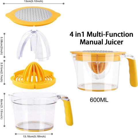 Drizom taza medidora integrada de 20oz para medir jugo con precisión.