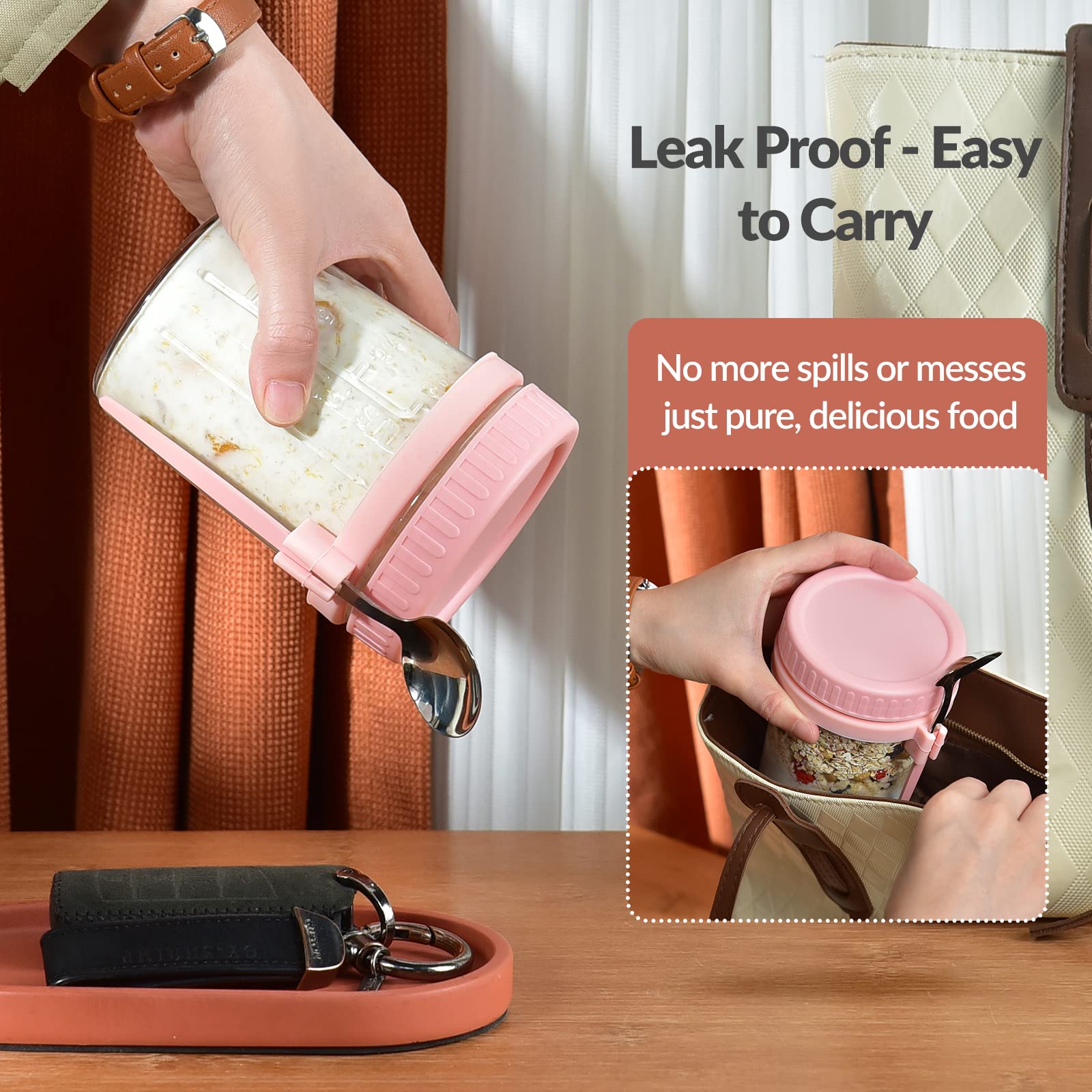 DRKIO frascos con porta-cuchara integrado para acceso rápido