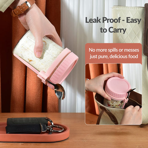 DRKIO frascos con porta-cuchara integrado para acceso rápido