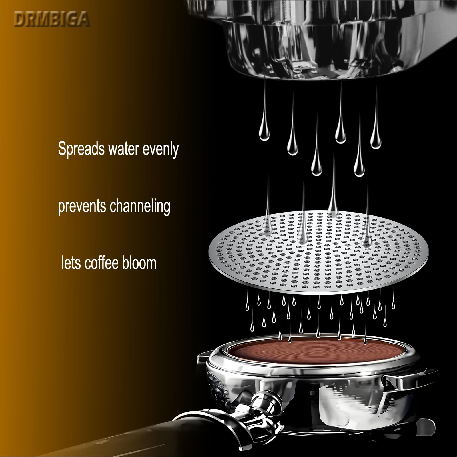 DRMBIGA filtro de metal 316 para espresso, resistencia a la corrosión