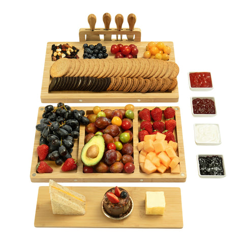 drmvalg tabler o charcuteria doble platos, ideal para reuniones elegantes y servicio variado.