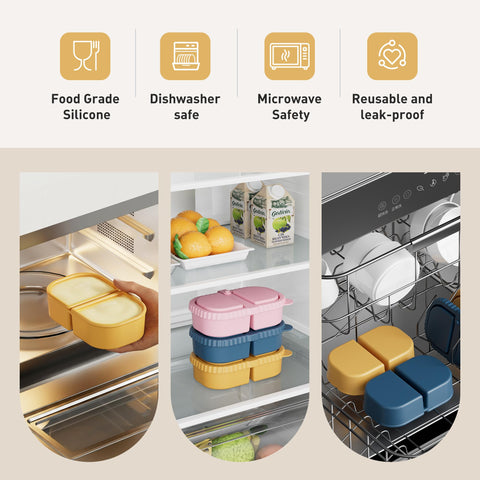 DRNKNSTX recipientes con tapas que sellan y mantienen frescos los alimentos.
