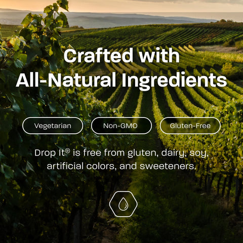 Drop It Wine Drops Original 10 mL, ingredientes naturales y libres de alérgenos