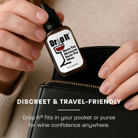 Drop It Wine Drops Original 10 mL portátil en bolso para llevar a reuniones