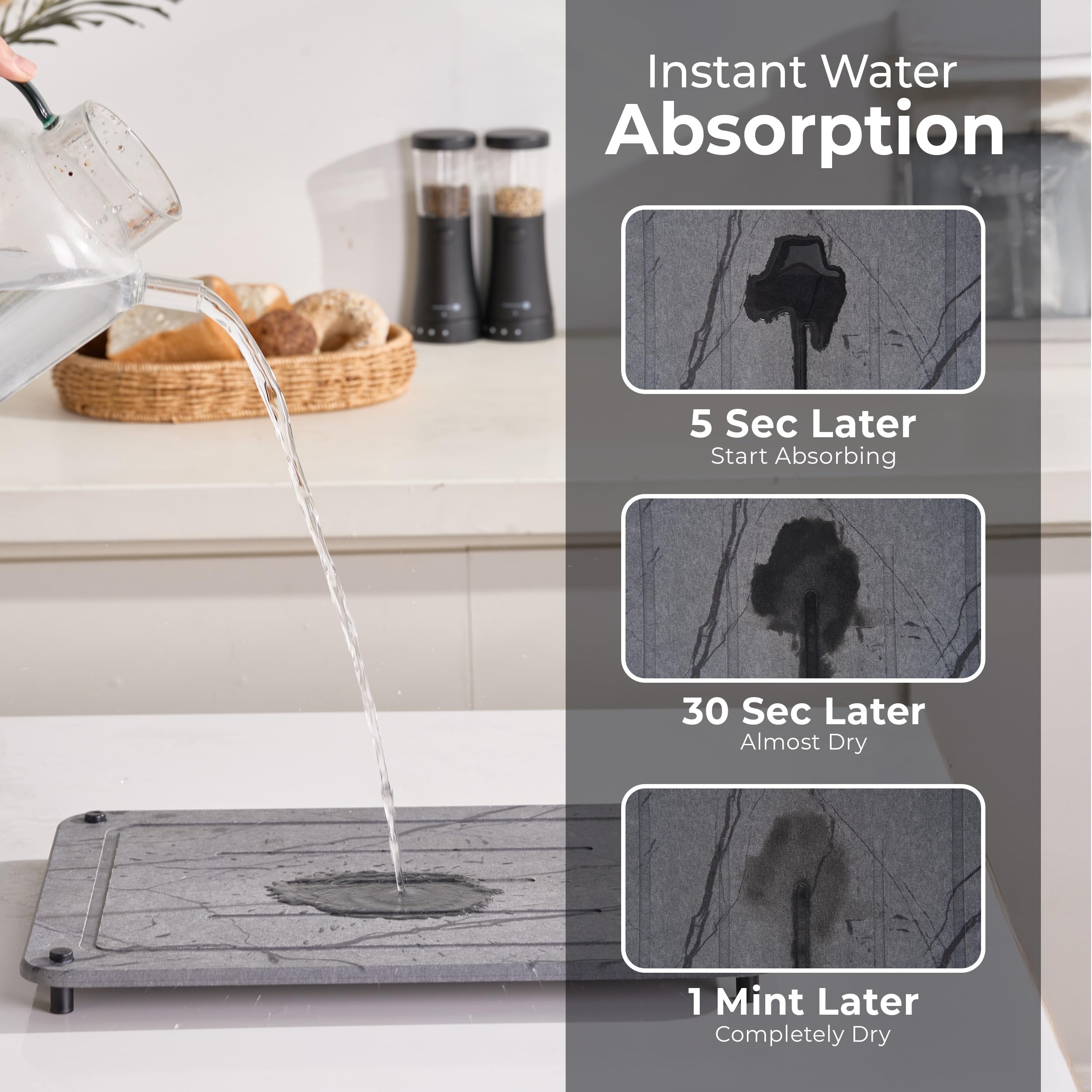 Dropereum con patas de acero inoxidable ofrece estabilidad antideslizante