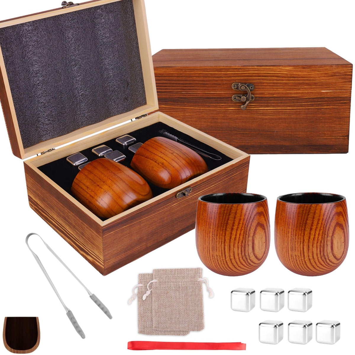 Vaso de bourbon Drtenvd con madera carbonizada para una experiencia artesanal.