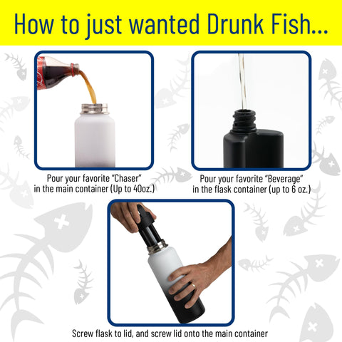 Drunk Fish: botella con aislamiento doble para bebidas frías