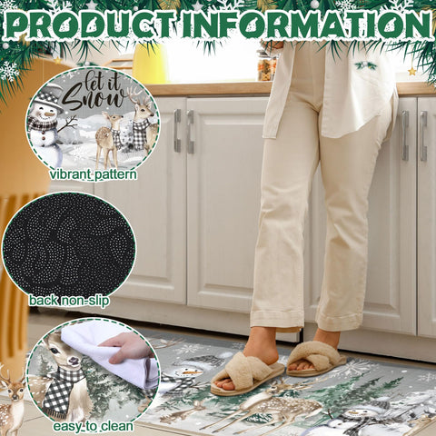 Alfombra Drydiet con frase festiva de nieve, diseño invernal