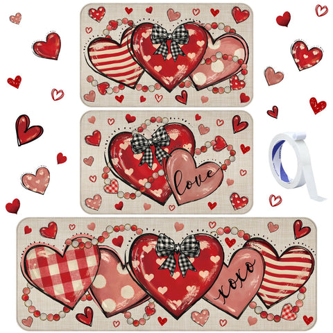 Drydiet alfombra de cocina con corazón, 17x29, antideslizante para seguridad