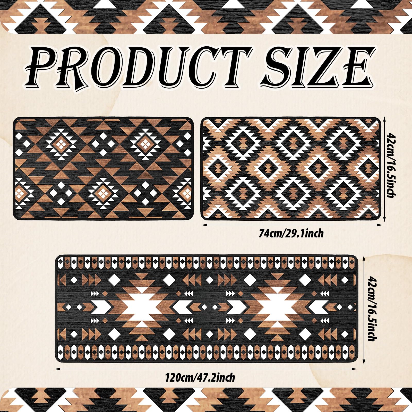 Drydiet alfombras cocina aztecas pequeñas 17x29, primera capa de comodidad diaria