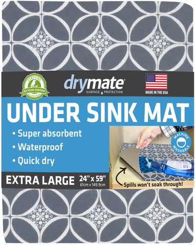 Drymate alfombrilla debajo del fregadero 24x59 Indigo Gris protege gabinetes