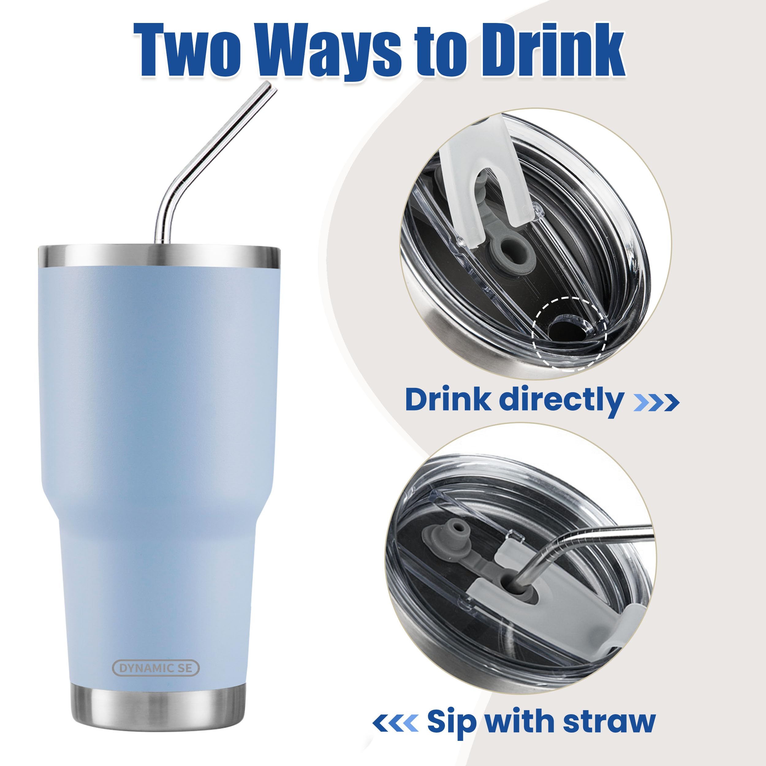 Pajillas de acero inoxidable para ds-30oz, beber cómodo en cualquier momento.