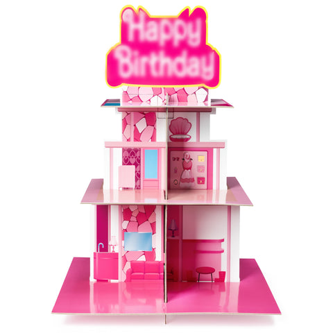 Torre de cupcakes DSjuedui 3 niveles en rosa para fiestas elegantes.
