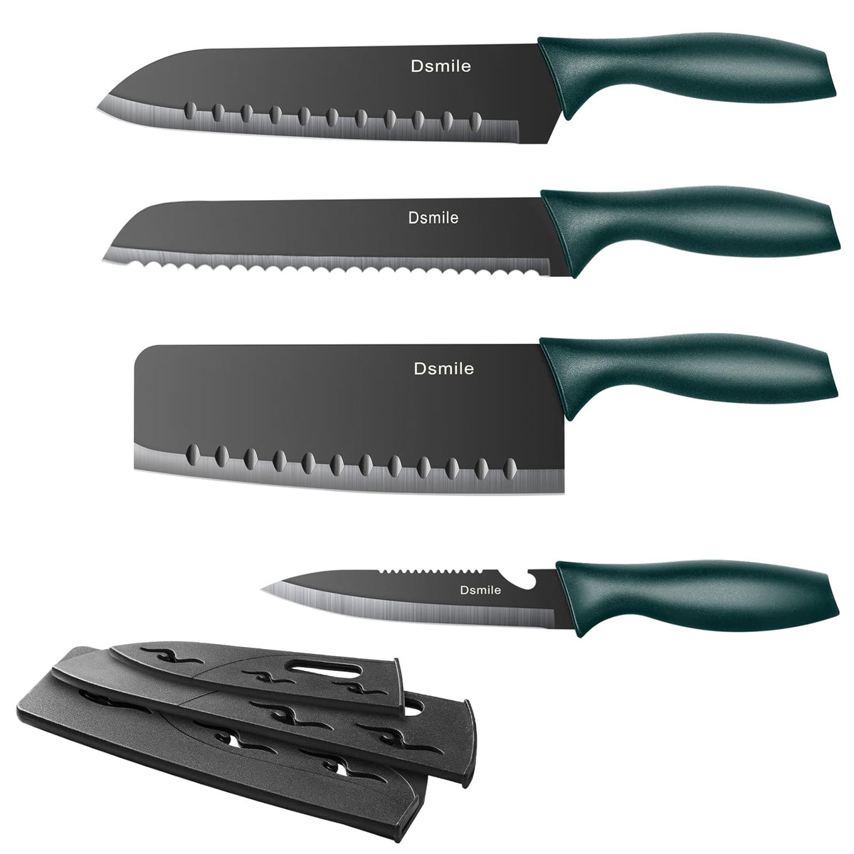 Set de cuchillos Dsmile 4 piezas para cocina, listo para cortar con precisión.