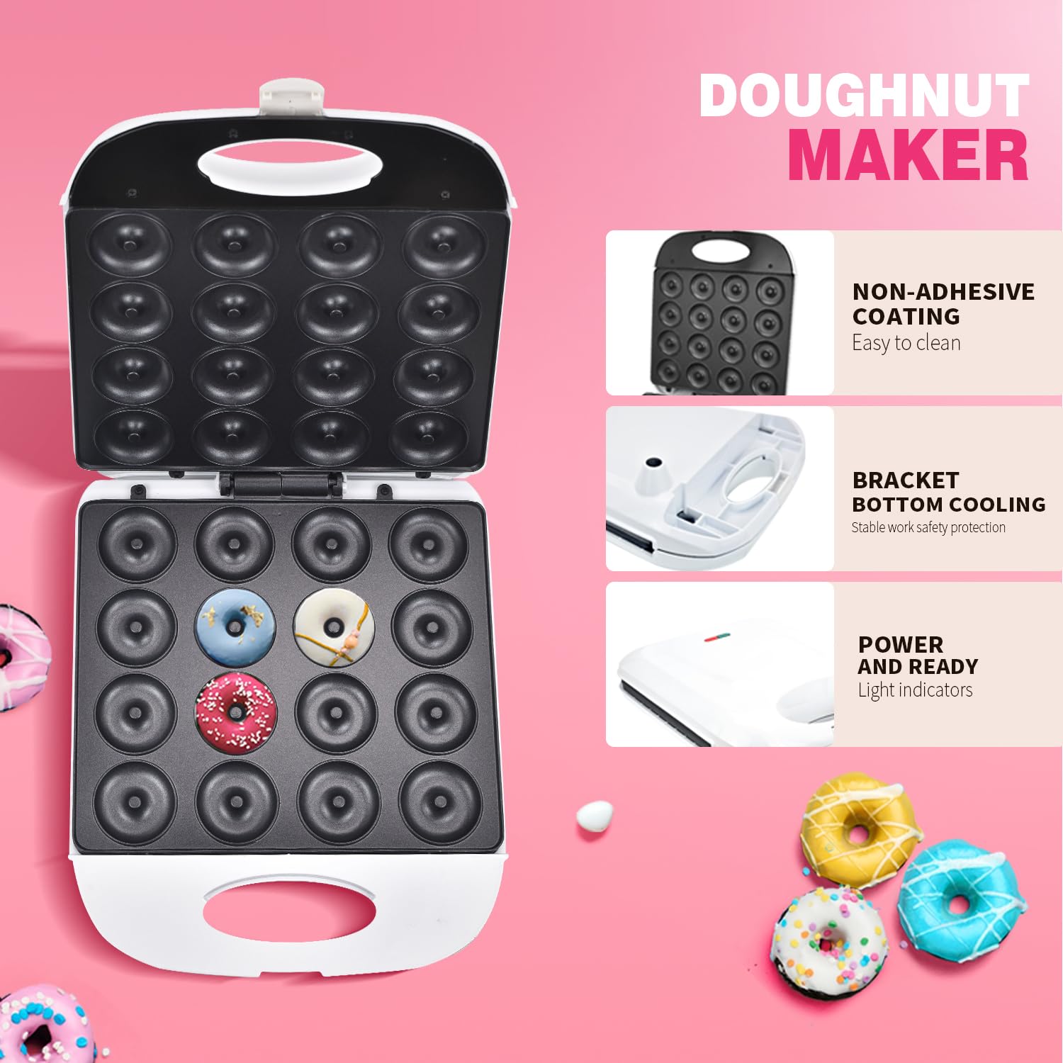 DSP máquina mini donas: accesorios incluidos para hornear en casa