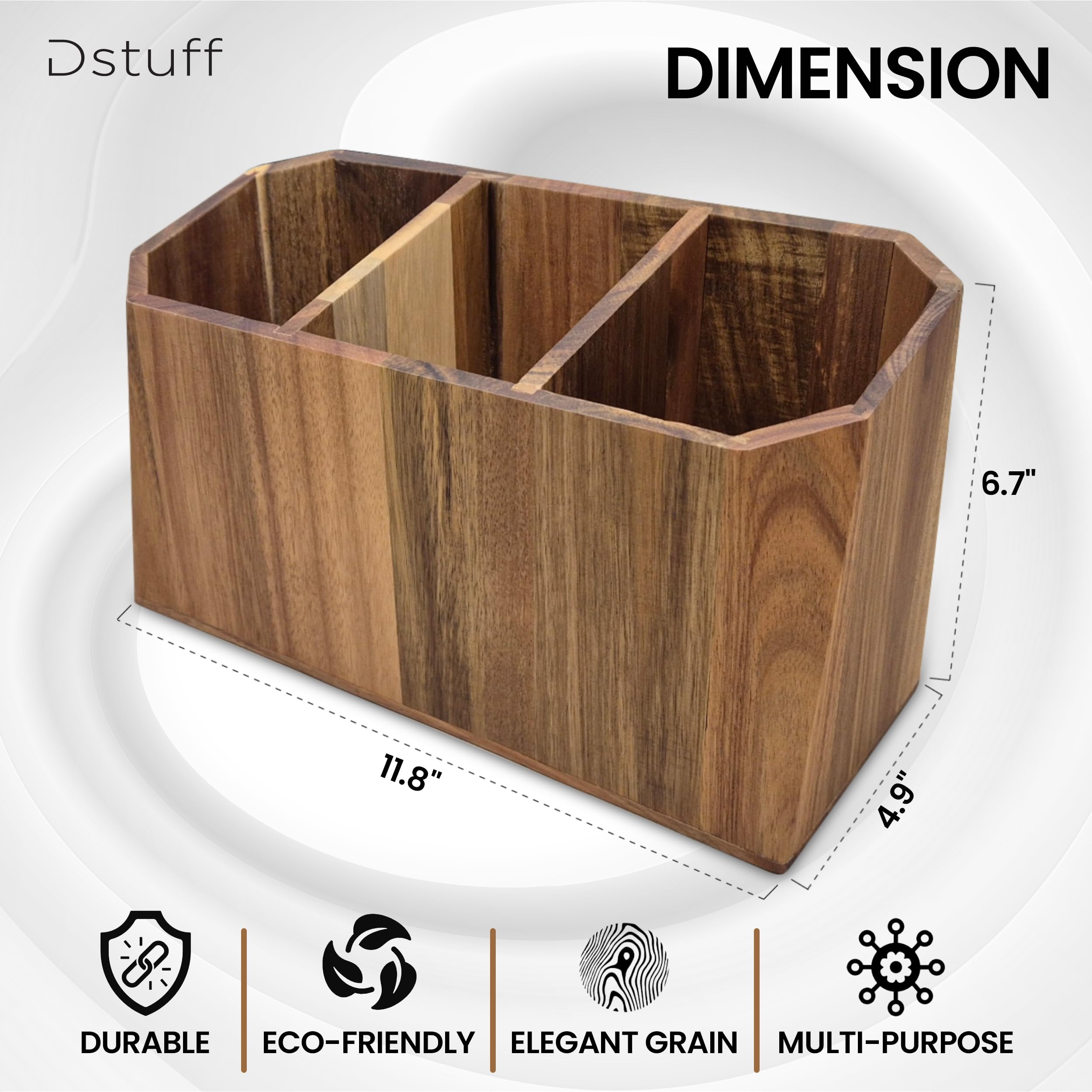 Dstuff diseño-biselado-utensilios-acacia: bordes elegantes que realzan la encimera.