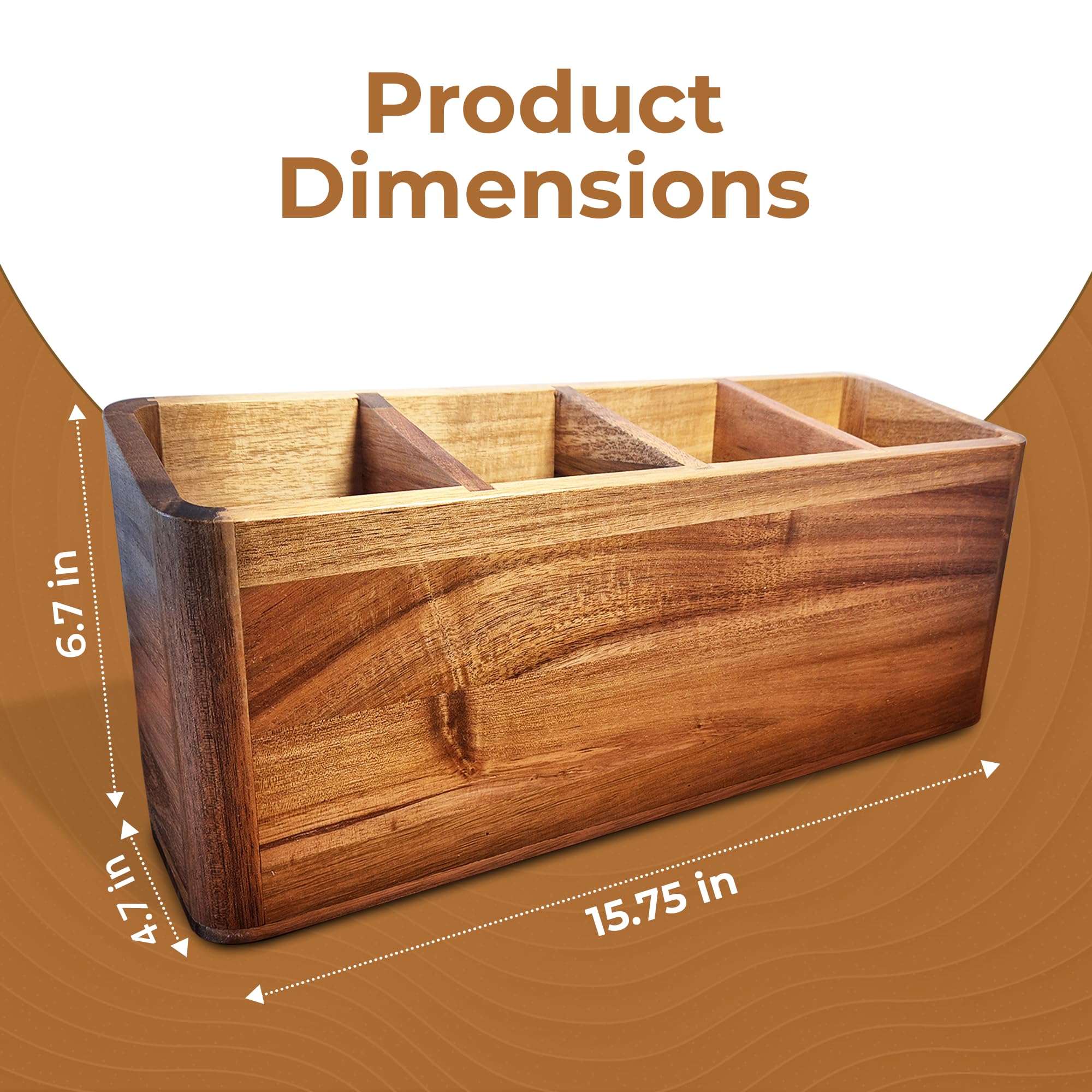 dstuff porta-utensilios amplio en acacia para mantener utensilios al alcance