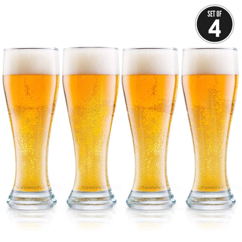 DU VINO vaso pilsner con grabado láser en base nucleada y espuma estable.