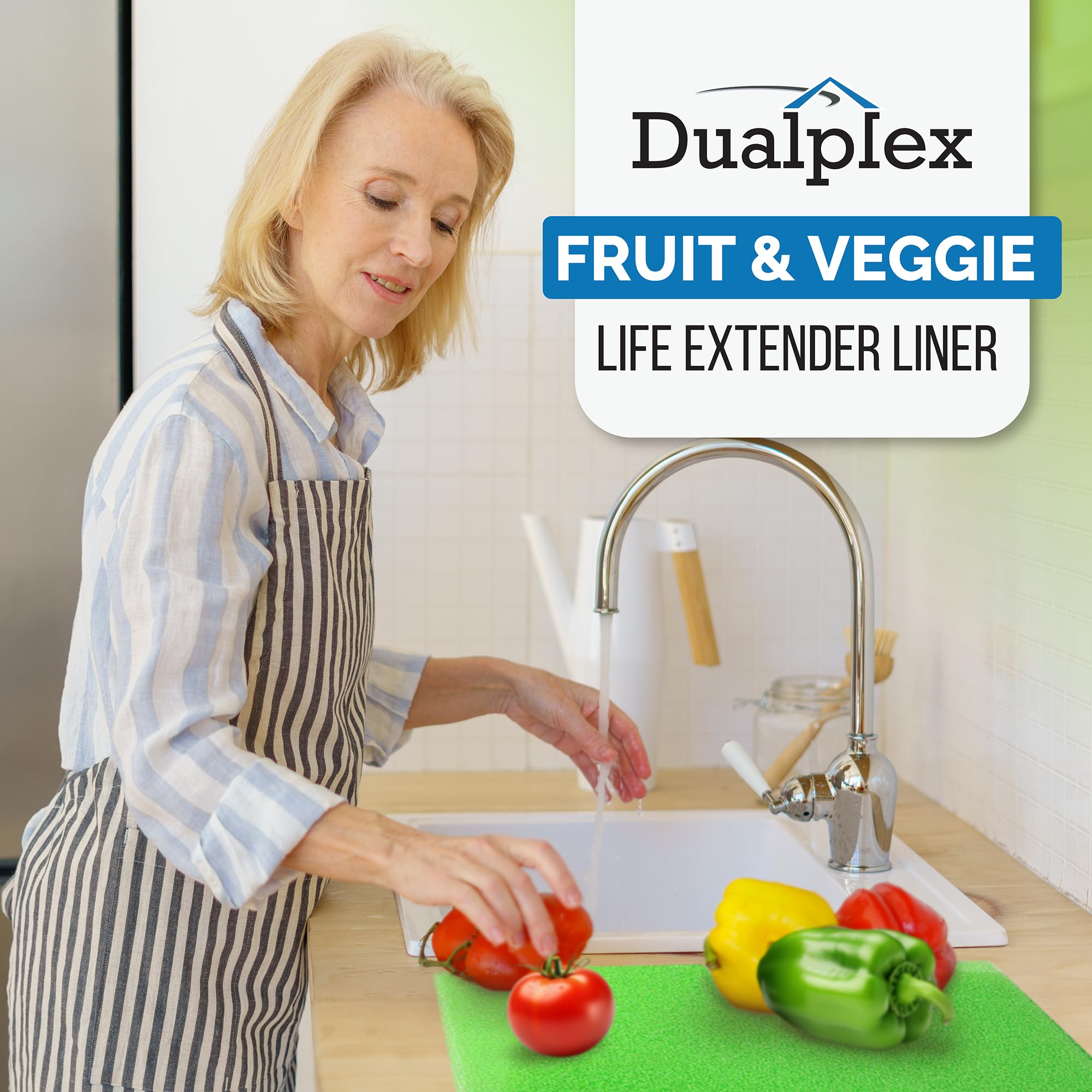 Dualplex Liner protege frutas y verduras, controla olores en el cajón del frigorífico.
