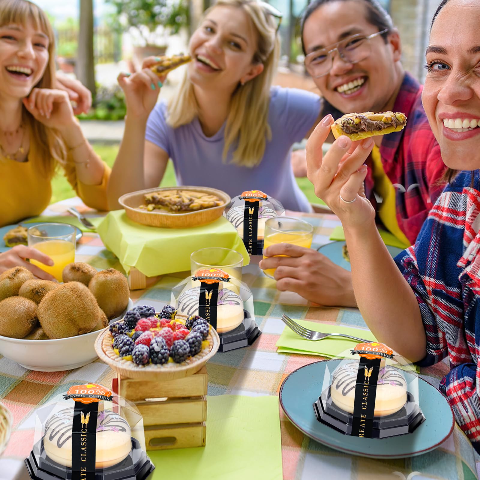 Dualshine tapas seguras para transporte sin derrames de cupcakes.