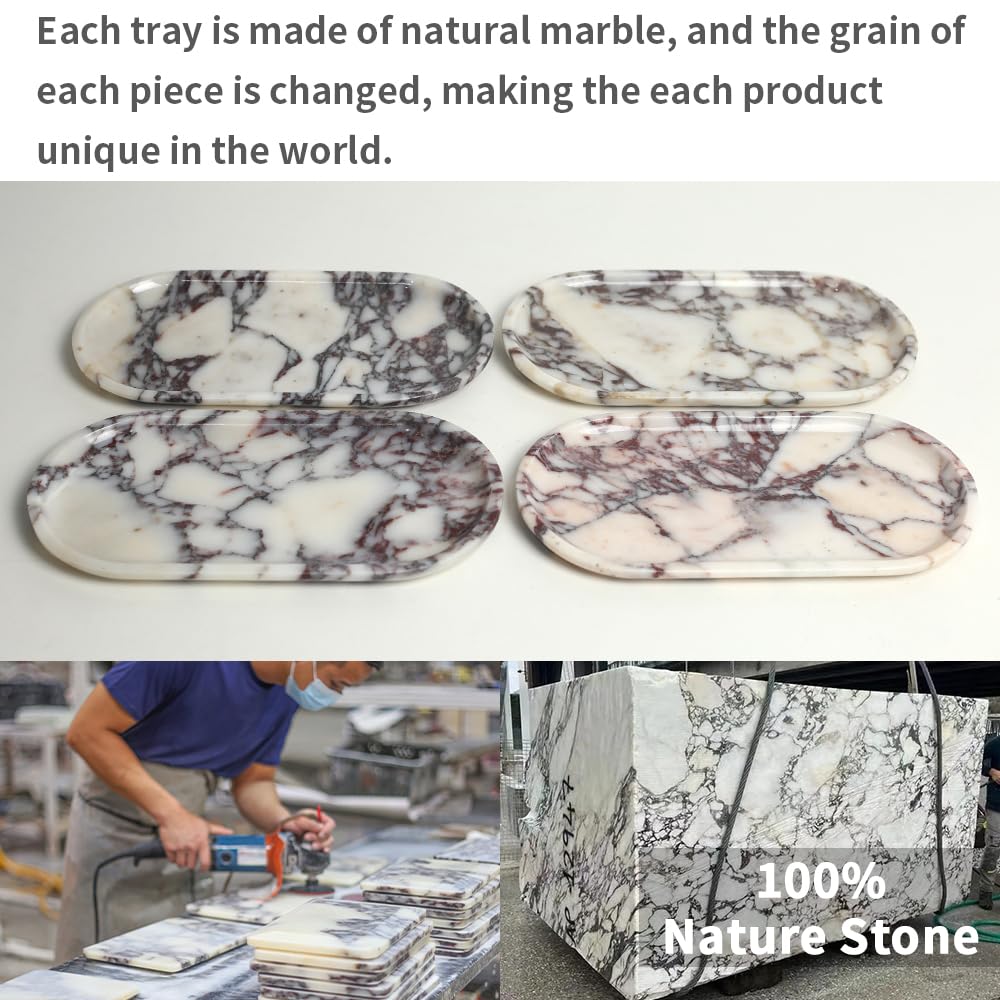 DUANYAN bandeja marmol natural con base antideslizante protege superficies