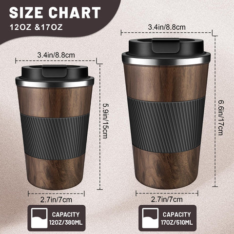 DUBUXW taza 17oz con tapa flip, mantiene bebidas frías o calientes.