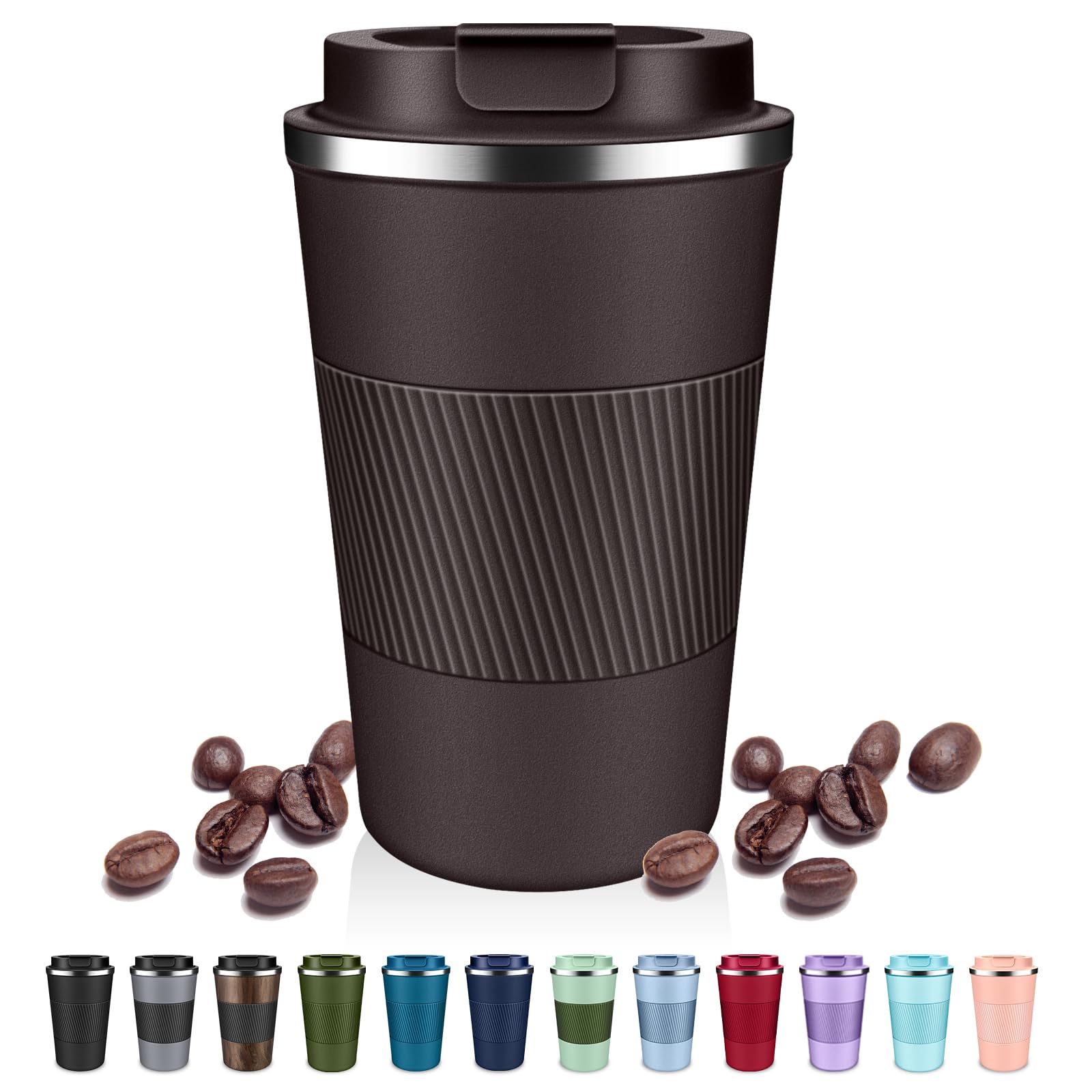 Dubuxw taza térmica 12oz con tapa flip para café caliente en ruta