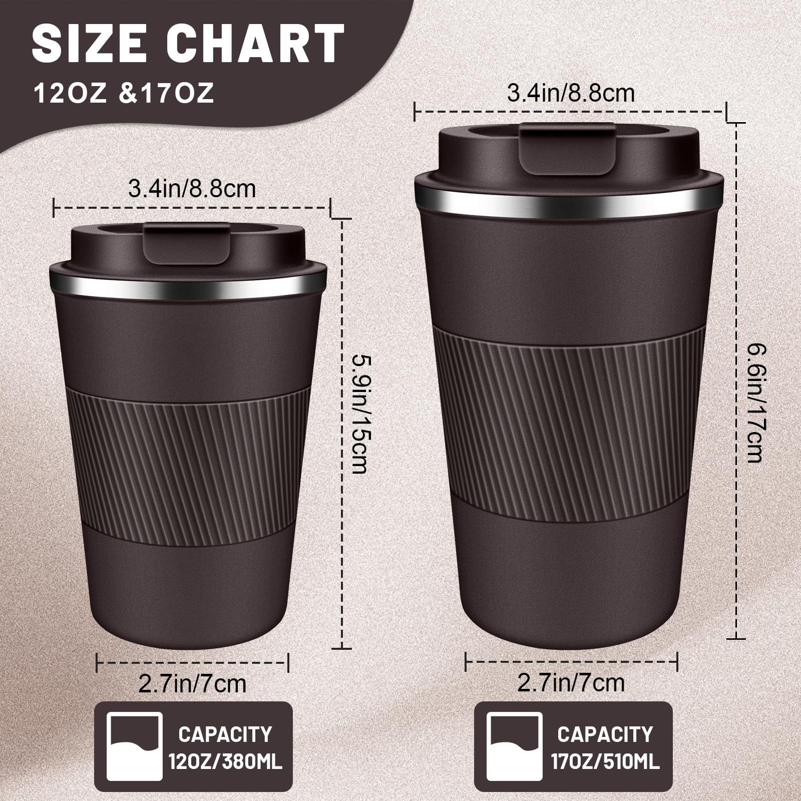 Dubuxw taza térmica 17oz con tapa flip, ideal para bebidas frías o calientes