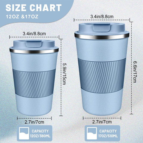 Dubuxw taza termica 17oz con tapa voltea, perfecta para viajes largos.