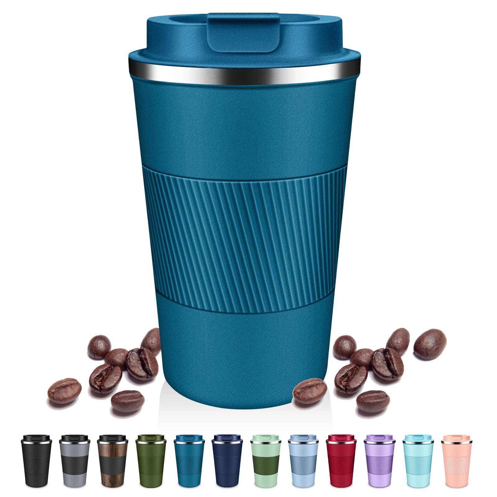 Taza térmica DUBUXW 380 ml con aislamiento al vacío para bebidas calientes.