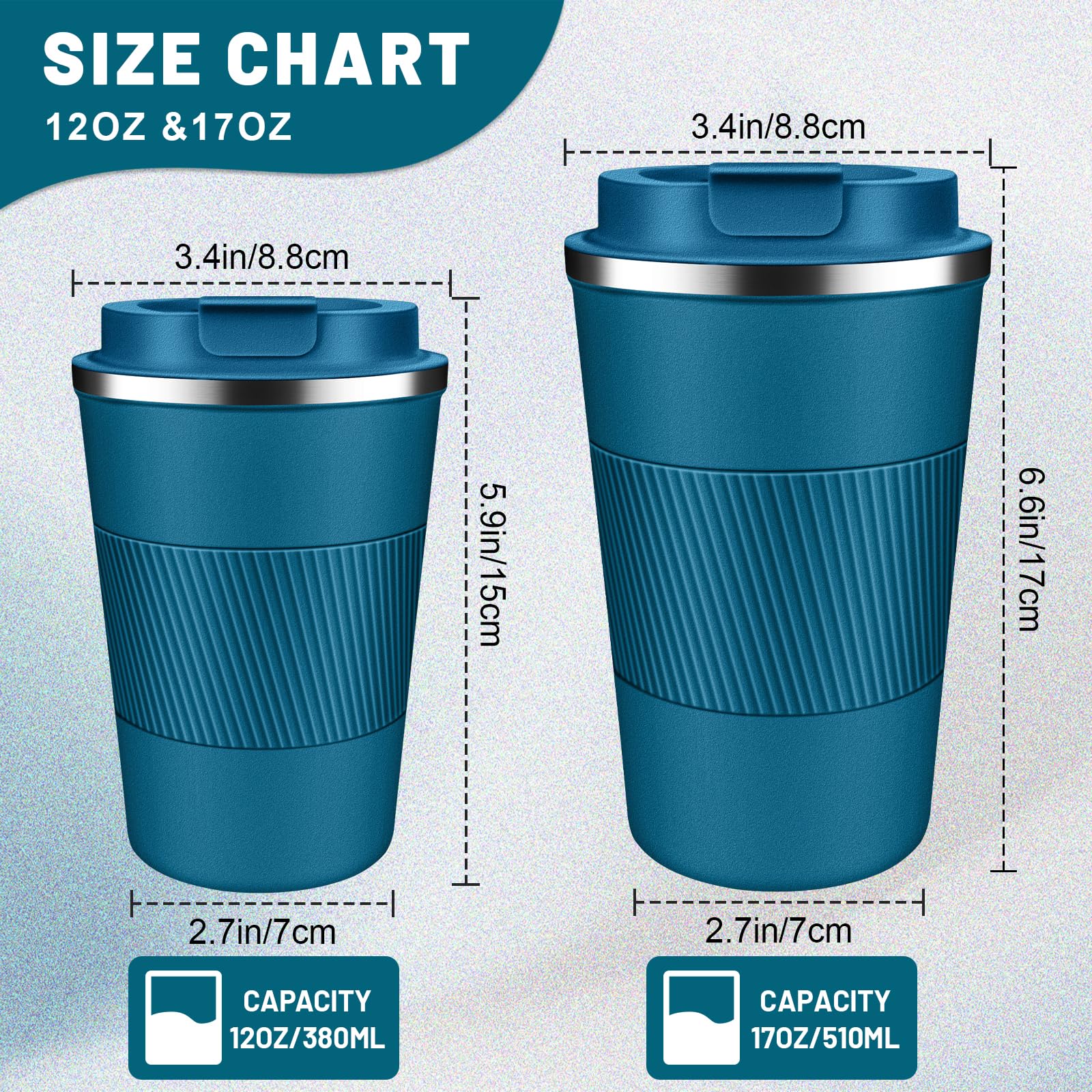 Taza térmica DUBUXW 510 ml mantiene frías o calientes por más tiempo.