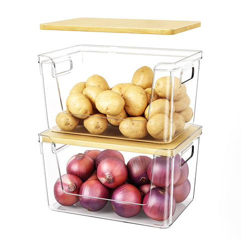 Ducoak organizador-despensa-apilable de 4 piezas para optimizar espacio y acceso rápido.