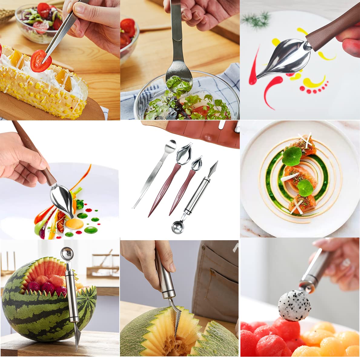 DUEBEL cucharas de dibujo para detalles delicados en emplatado