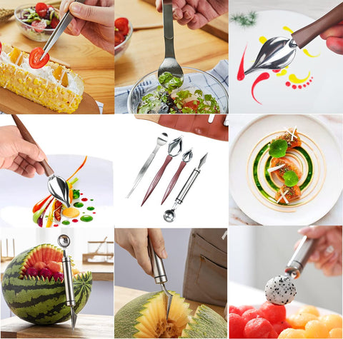 DUEBEL cucharas de dibujo para detalles delicados en emplatado