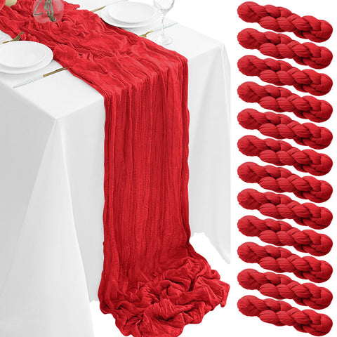 Mantel gasa rojo Dugpit 35x120, ideal para cenas elegantes