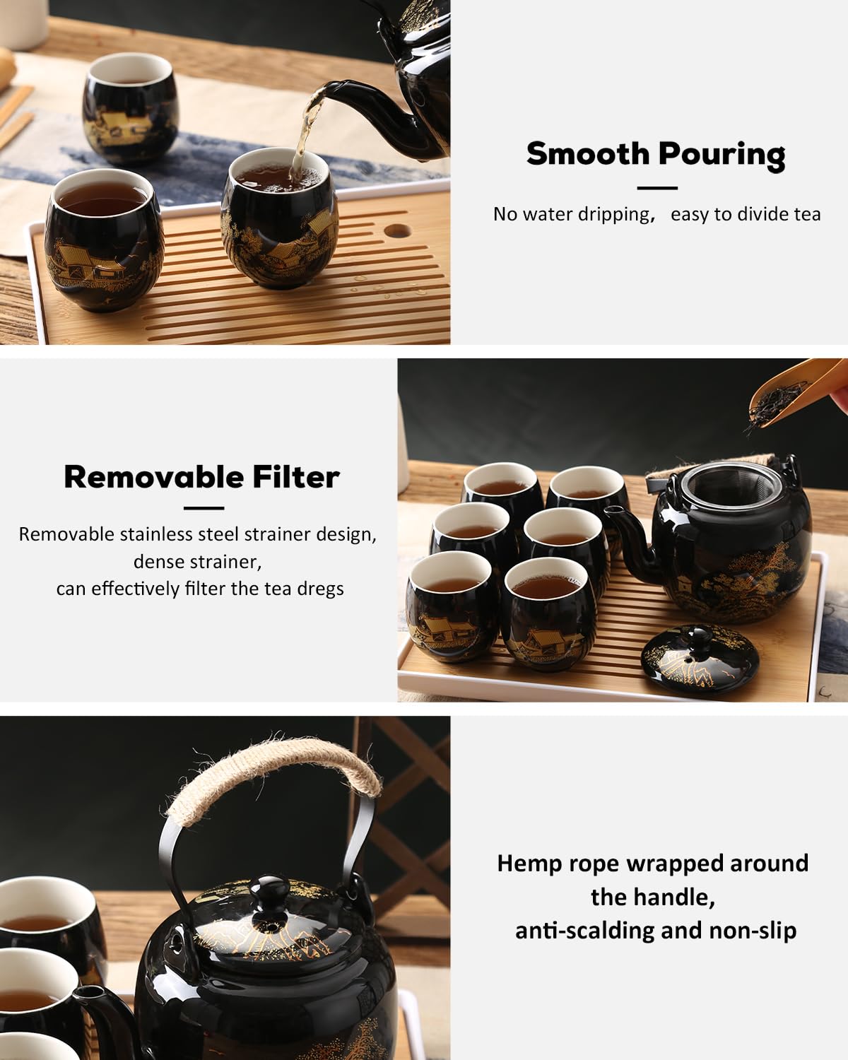 Bandeja de té desmontable DUJUST para limpieza rápida.