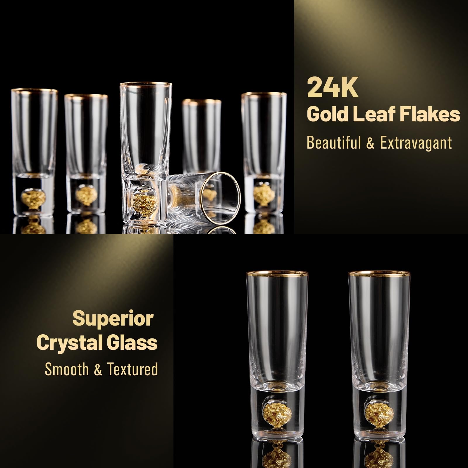 Dujust chupito de cristal, diseño minimalista y lujoso.