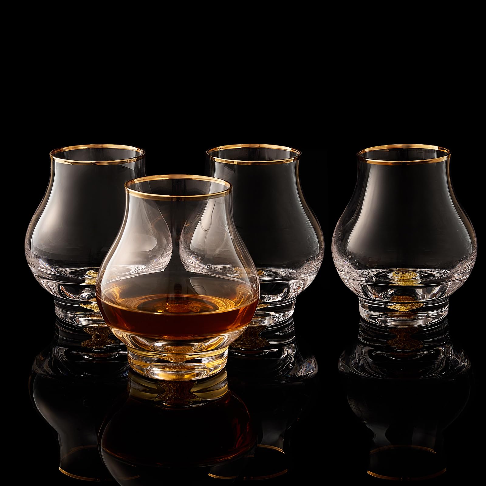 DUJUST vaso de brandy de copa bulbosa, perfecto para observar color.