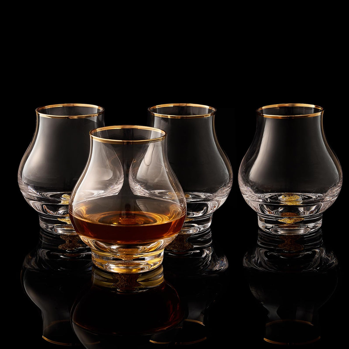 DUJUST vaso de brandy de copa bulbosa, perfecto para observar color.