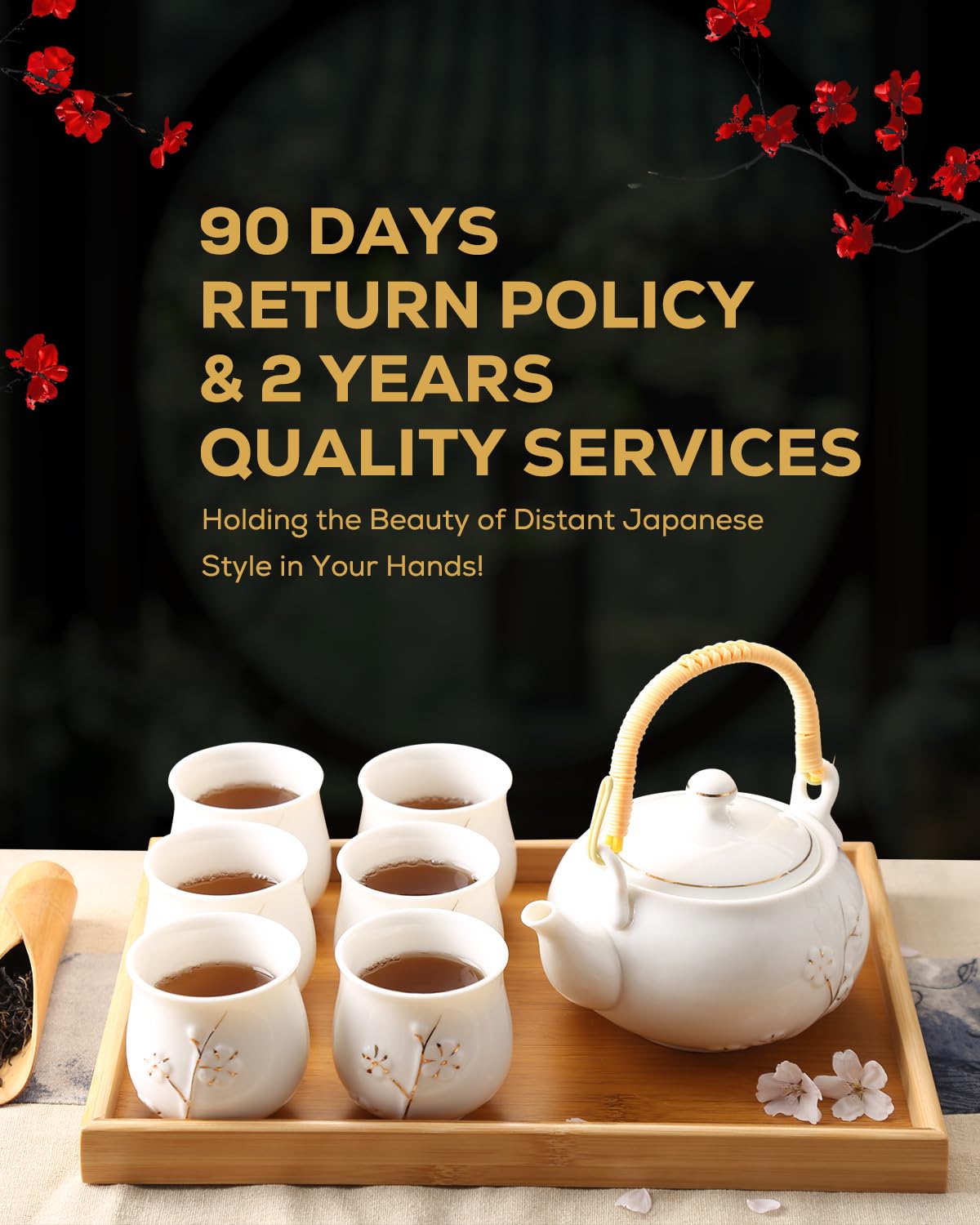 Dujust set completo para té, ideal para regalo o colección con estética japonesa